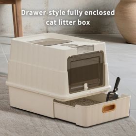 Simple Drawer Style White Cat Litter Box, Humanized Design, Does Not Occupy Household Storage Space