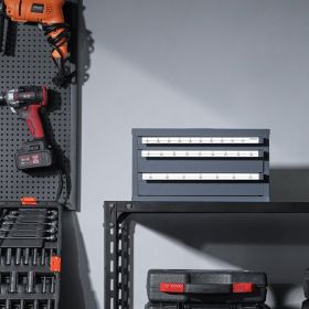 Drill Bit Dispenser Cabinet, Three-Drawer Drill Bit Organizer Cabinet For A To Z, Steel Drill Dispenser Organizer Cabinet With Labels, Stackable Drill