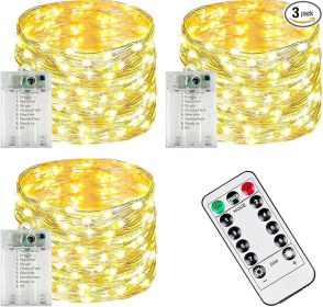 3-Pack 78FT 240 LED Fairy Lights Battery Operated with Timer & Remote