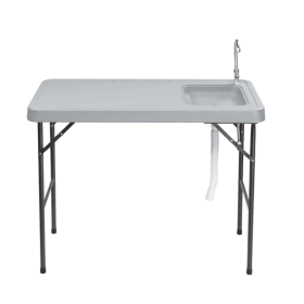 Folding Portable Fish Fillet & Hunting & Cutting Table with Sink Faucet