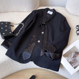 Women's Stylish And Elegant Petite Blazer Jacket (Option: Black-S)