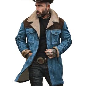 Suede Multicolor Jacket Multi-pocket Zipper (Option: Blue coffee-2XL)