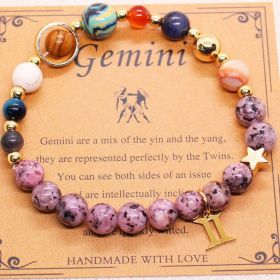 Eight Planets 12 Constellation Bracelet Natural Stone Hemp Stone (Option: Gemini)