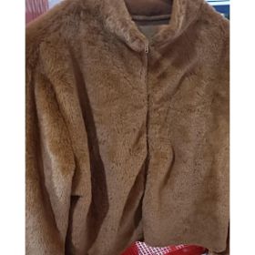 Fashion Stand Collar Plush Jacket Winter Casual Turtleneck Zipper Coat Fleece Tops Women's Clothing (Option: Dark Brown-M)