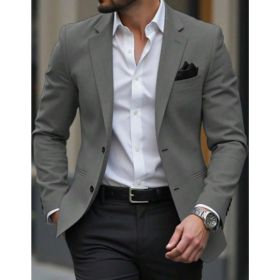 Men's Casual Light Business Suit Jacket (Option: Dark Grey-XL)