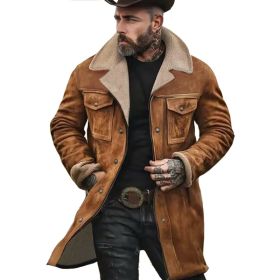 Suede Multicolor Jacket Multi-pocket Zipper (Option: Ginger yellow pure color-2XL)