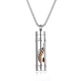 Aromatherapy Pendant Perfume Bottle Essential Oil Titanium Steel (Option: N0465)