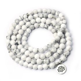 Amazon Stone Tiger Eye Stone Bracelet Necklace 108 Buddha Beads Lotus Bracelet (Option: Natural white pine-1PC)