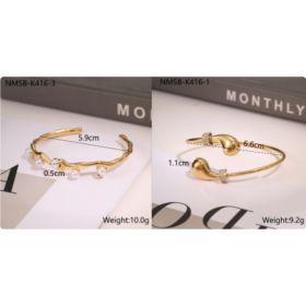European And American Ins Fashion Design Stainless Steel Bracelet Opening Bracelet (Option: Set-18K)