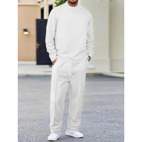 Mens Basic Minimalist Solid-Color Suit (Option: White-S)
