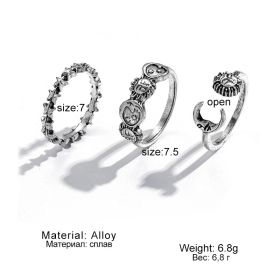 Hot Selling Creative Personality Butterfly 2-Piece Set Ins Same Punk Style Couple Ring (Option: A)