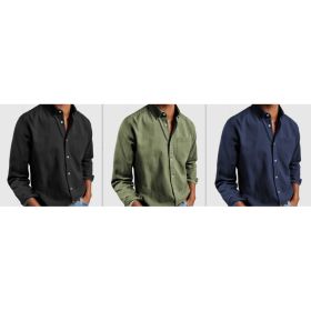 Men's Shirt New Long Sleeve Lapel (Option: Set-L)