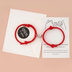 Simple Nylon Love Magnetic Bracelet (Option: Red)