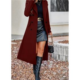 Fashionable New Women's Versatile Jacket (Option: Deep red-L)