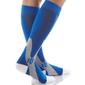 Compression Socks For Men&Women Best Graduated Athletic Fit For Running Flight Travel Boost Stamina Circulation&Recovery Socks (Option: Blue 3PC-L XL)