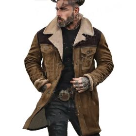 Suede Multicolor Jacket Multi-pocket Zipper (Option: Khaki-S)