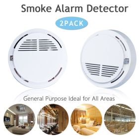 Household Smoke Alarm Smoke Detector Fire Alarm Detector With 9V Battery Photoelectric Sensor Alert Warning (Option: 2pcs)
