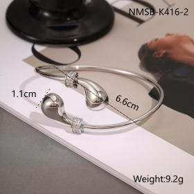 European And American Ins Fashion Design Stainless Steel Bracelet Opening Bracelet (Option: NMSB K4162-18K)