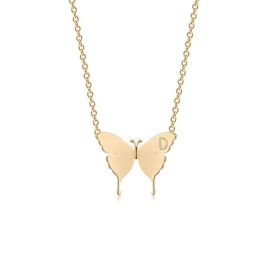 Geometric Butterfly Pendant Butterfly Necklace Simple (Option: Gold-C)