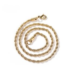 Stainless Steel Twisted Rope Chain - Minimalist Niche Design Bracelet For Men And Women (Option: 8inch-3mm gold)