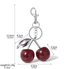 A Pair Of Red Cherry Crystal Bag Glitter Keychain (Option: K0087803-Independent Packaging)