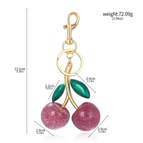 A Pair Of Red Cherry Crystal Bag Glitter Keychain (Option: K0087401-Independent Packaging)