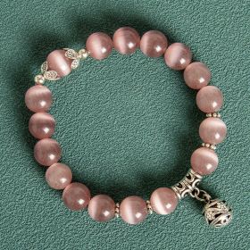 10MM Hollow Ball Korean Style Crystal Opal Beaded Bracelet (Option: Pink Opal Bracelet)