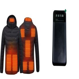 Smart 8-piece Heating Cotton-padded Clothes 3-gear Temperature Control Thermal Coat (Option: Black set-S)