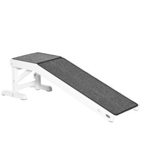 Ramp For Dog Bed, Pet Ramp For Dog With Non-slip Carpet And Top Platform (Option: white)