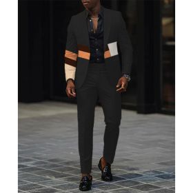 Mens New Autumn Slim-Fit Two-Piece Suit (Option: G111P028-S)