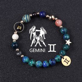Twelve Constellations Bracelets Natural Stone Phoenix Lapis Lazuli Eight Planets (Option: Gemini)