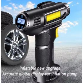 Car Tire Inflator Wireless Intelligent Digital Display Portable Handheld Car Inflator Bicycle (Option: Black1)