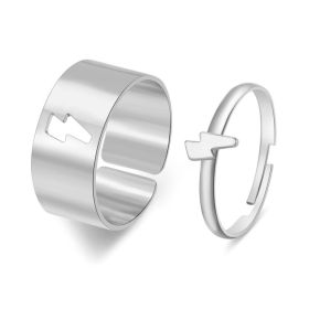 Hot Selling Creative Personality Butterfly 2-Piece Set Ins Same Punk Style Couple Ring (Option: H)