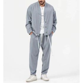 Fashion Men's Korean Style Small Business Suit Coat (Option: Light Gray-M)