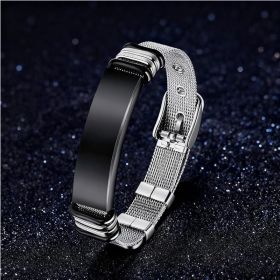 Premium Bracelet Titanium Steel Adjustable Bracelet (Option: Black)