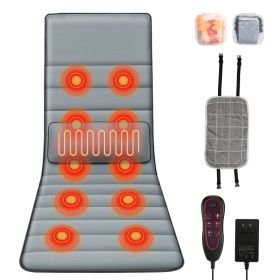 Full Body Electric Massage Mat With Heat Vibration Massage Pad Cushion Back Massage Mattress Chair Pad With Inflatable Head Pillow Lumbar Pillow With (Option: Advanced)
