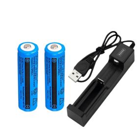 Li-ion Battery&Charger 3000mAh 3.7V Rechargeable Batteries USB Charger For Torch Flashlight (Option: 1Pack)
