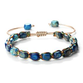 Retro Bohemian Style Hand Weaving Bracelet (Option: Imperial Blue Square)