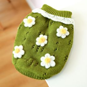 Pet Cats And Dogs Keep Warm And Comfortable Sweater (Option: Green-Flowers-XS)