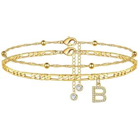 26 Letters Anklet Zircon Letters Simple (Option: B)