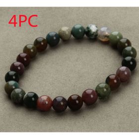 Aventurine Blue Sandstone Beads Round Bead Bracelet Bracelet (Option: India agate 4pcs)