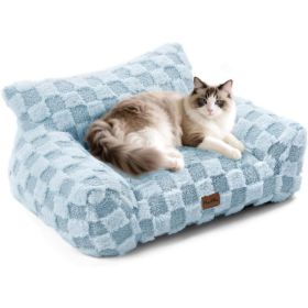 Made4Pets Medium Sage Green Plaid Pet Sofa Bed,Pickup Only (Option: Sky Blue-Medium)