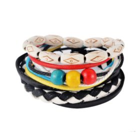 Leather Bracelet Men Multilayer Bead Bracelet Punk Wrap Bracelets for Women Vintage punk Men Jewelry (Option: 05)