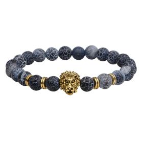 Natural Stone Owl Head Yoga Bracelet (Option: 6-Lion)