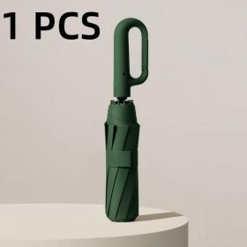 Fully Automatic Foldable Travel Umbrella  Lightweight, Windproof, Portable, Black Sun Rain Use, Auto Open Close (Option: Green)