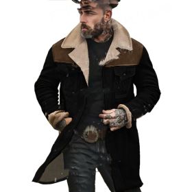 Suede Multicolor Jacket Multi-pocket Zipper (Option: Black-S)
