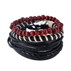 Leather Bracelet Men Multilayer Bead Bracelet Punk Wrap Bracelets for Women Vintage punk Men Jewelry (Option: 15)