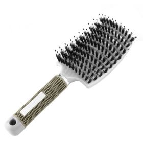 Hairbrush Anti Klit Brushy Haarborstel Women Detangler Hair Brush Bristle Nylon Scalp Massage  Teaser Hair Brush Comb (Option: White-Brush-2pc)