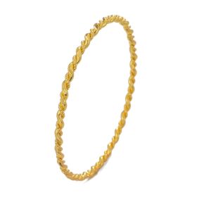 1Pcs Simple And Fashion Gold Bracelet Fried Dough Twists Rope Bracelet For Women (Option: Golden-60mm)