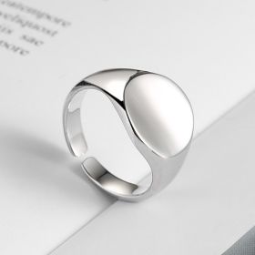 Oval smooth ring atmosphere index ring fashion (Option: Platinum)